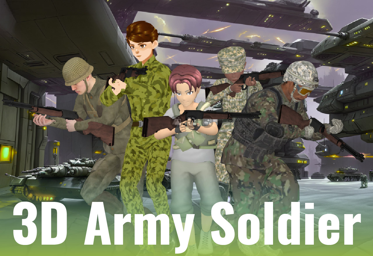 3D Army Soldier Characters Animated Stories