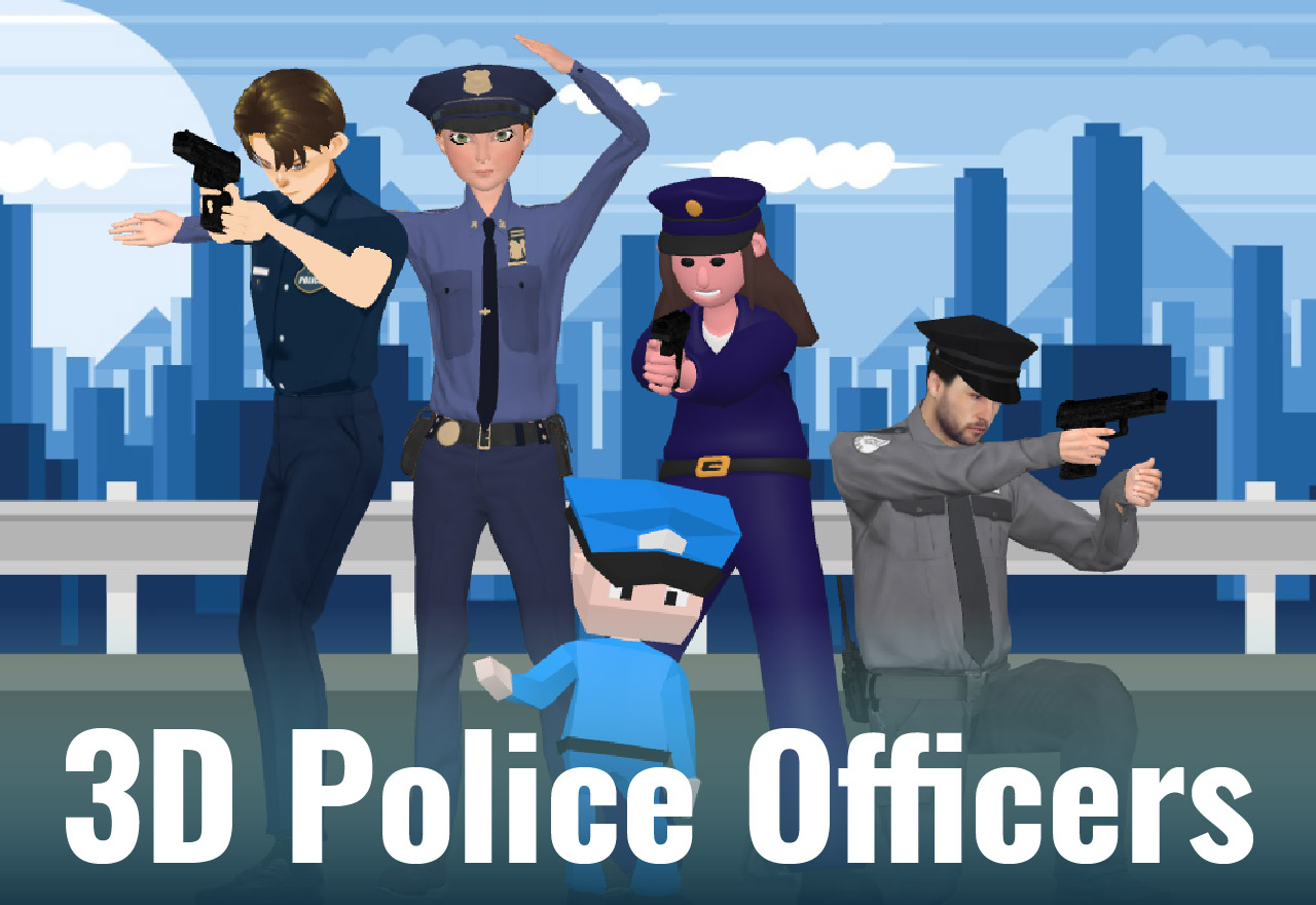 3D Police Officers Characters Animation