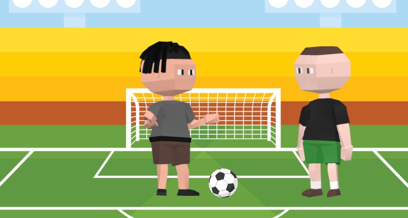 3d character template of two man discussing football