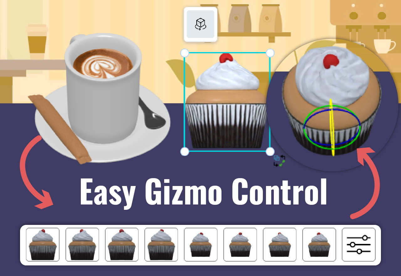 Easy gizmo rotate animation platform