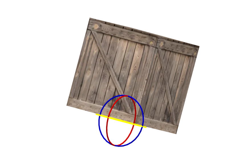 Rotation of object : A box being rotated using the gizmo. 