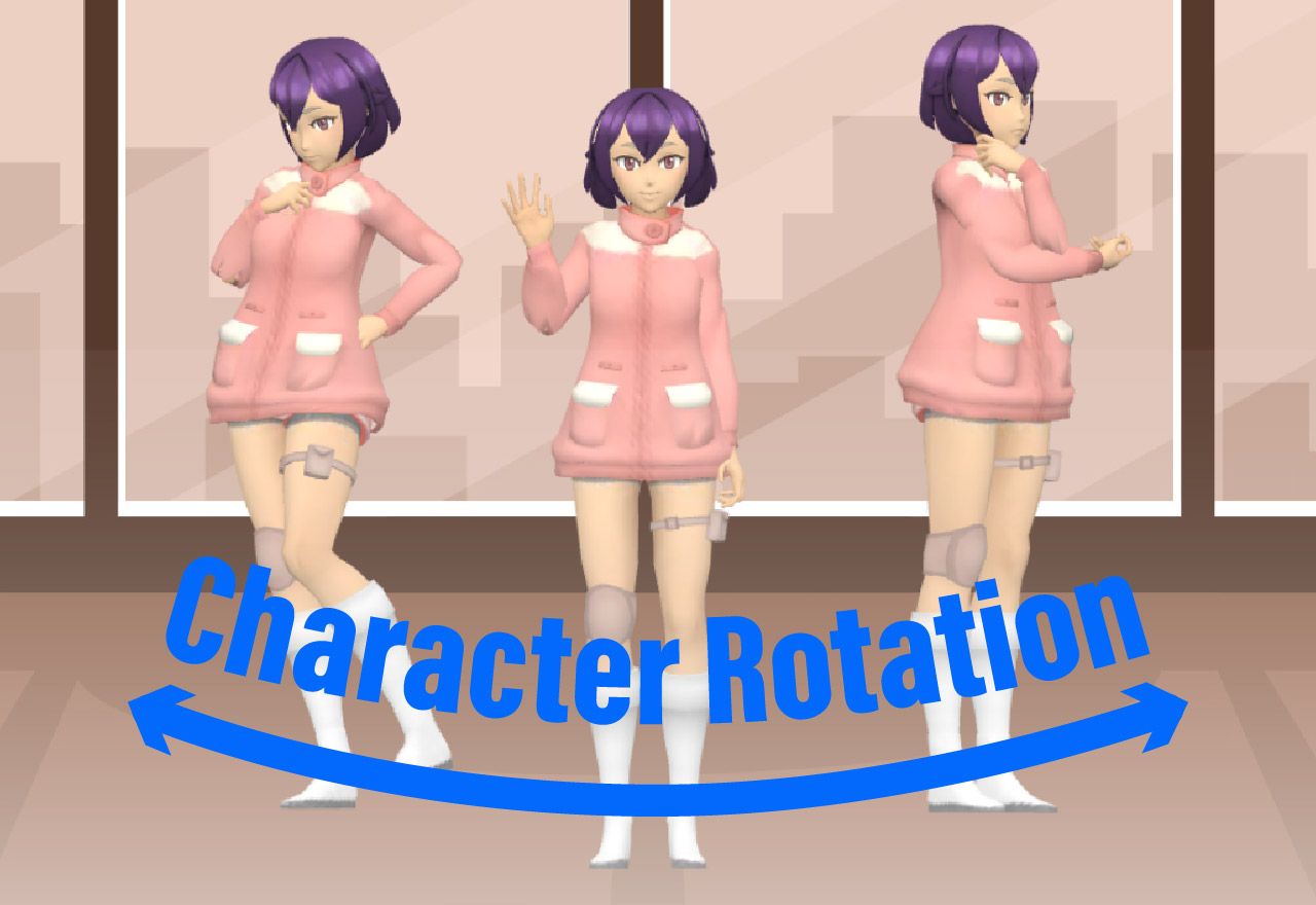 Rotate 3D characters to create dynamic and engaging animations.